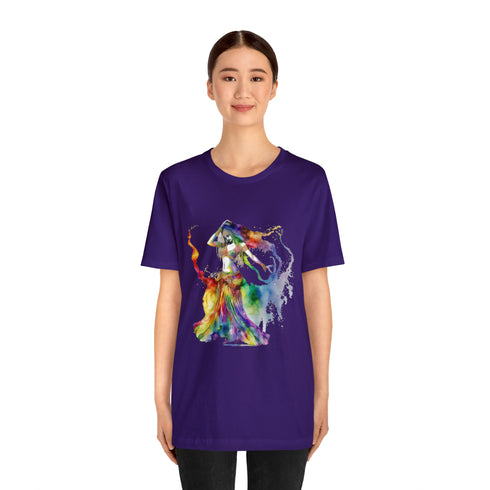Rainbow Belly Dancer in Motion - Short Sleeve Tee